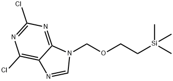 2,6-Dichloro-9-((2-(trimethylsilyl)ethoxy)methyl)-9H-purine 구조식 이미지