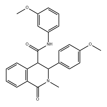 4-Isoquinolinecarboxamide, 1,2,3,4-tetrahydro-N-(3-methoxyphenyl)-3-(4-methoxyphenyl)-2-methyl-1-oxo- Structure