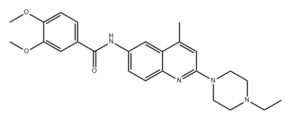 Benzamide, N-[2-(4-ethyl-1-piperazinyl)-4-methyl-6-quinolinyl]-3,4-dimethoxy- 구조식 이미지