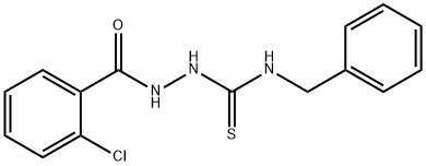 Benzoic acid, 2-chloro-, 2-[[(phenylmethyl)amino]thioxomethyl]hydrazide 구조식 이미지