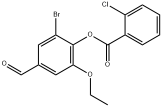 2-Bromo-6-ethoxy-4-formylphenyl 2-chlorobenzoate Structure