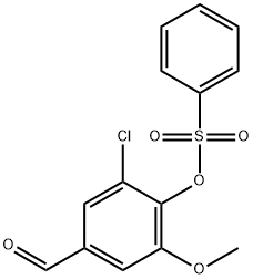 2-chloro-4-formyl-6-methoxyphenyl 1-benzenesulfonate Structure