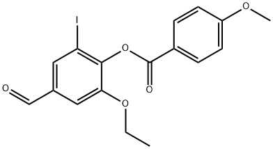 2-Ethoxy-4-formyl-6-iodophenyl 4-methoxybenzoate Structure