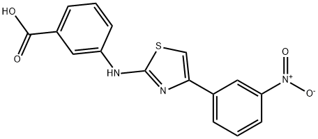 Benzoic acid, 3-[[4-(3-nitrophenyl)-2-thiazolyl]amino]- Structure