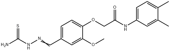 2-{4-[2-(aminocarbothioyl)carbohydrazonoyl]-2-methoxyphenoxy}-N-(3,4-dimethylphenyl)acetamide 구조식 이미지