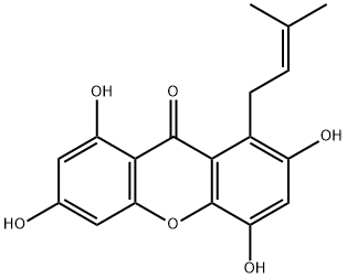 1,3,5,7-Tetrahydroxy-8-prenylxanthone Structure