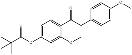 Propanoic acid, 2,2-dimethyl-, 3,4-dihydro-3-(4-methoxyphenyl)-4-oxo-2H-1-benzopyran-7-yl ester 구조식 이미지