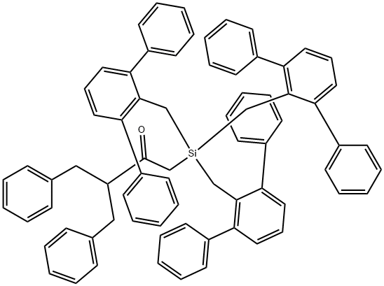 2-Butanone, 4-phenyl-3-(phenylmethyl)-1-[tris([1,1':3',1''-terphenyl]-2'-ylmethyl)silyl]- (9CI) Structure