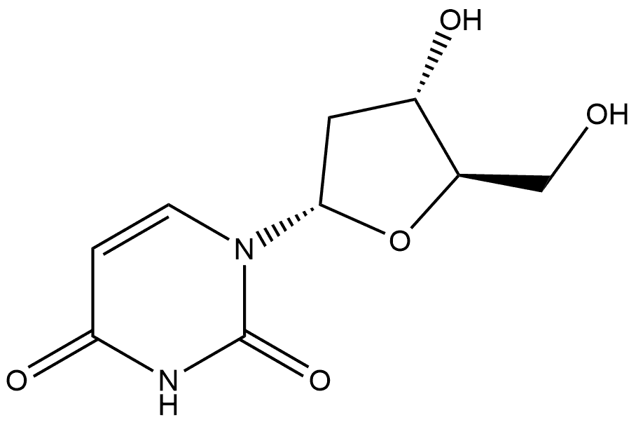 2,4(1H,3H)-Pyrimidinedione, 1-(2-deoxy-α-D-erythro-pentofuranosyl)- 구조식 이미지