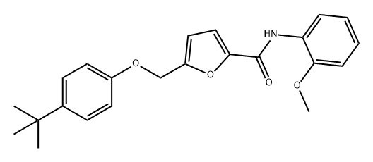 2-Furancarboxamide, 5-[[4-(1,1-dimethylethyl)phenoxy]methyl]-N-(2-methoxyphenyl)- Structure