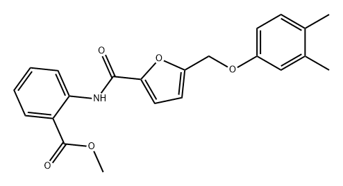 Benzoic acid, 2-[[[5-[(3,4-dimethylphenoxy)methyl]-2-furanyl]carbonyl]amino]-, methyl ester Structure