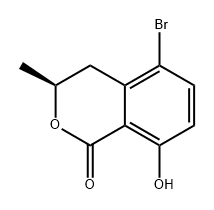 1H-2-Benzopyran-1-one, 5-bromo-3,4-dihydro-8-hydroxy-3-methyl-, (3S)- Structure
