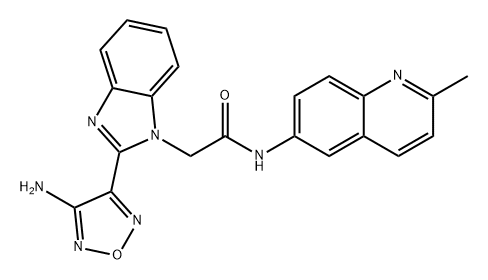 1H-Benzimidazole-1-acetamide, 2-(4-amino-1,2,5-oxadiazol-3-yl)-N-(2-methyl-6-quinolinyl)- Structure