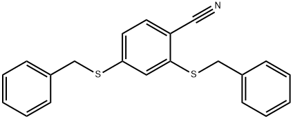 Benzonitrile, 2,4-bis[(phenylmethyl)thio]- Structure