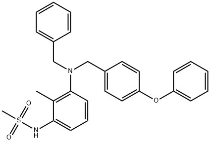 N-[2-Methyl-3-[[(4-phenoxyphenyl)methyl](phenylmethyl)amino]phenyl]methanesulfonamide Structure