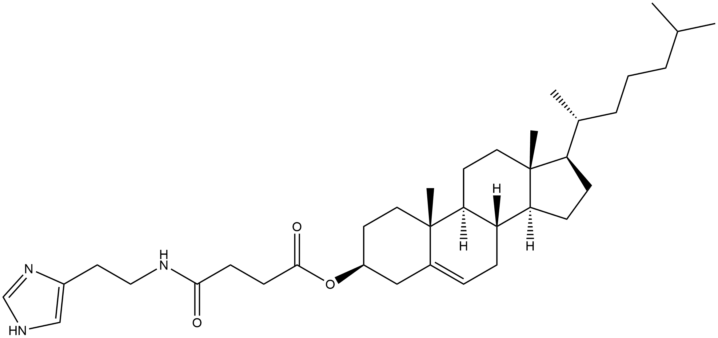 Cholest-5-en-3-ol (3β)-, 3-[4-[[2-(1H-imidazol-4-yl)ethyl]amino]-4-oxobutanoate] Structure