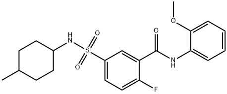 Benzamide, 2-fluoro-N-(2-methoxyphenyl)-5-[[(4-methylcyclohexyl)amino]sulfonyl]- Structure