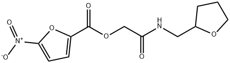 2-Furancarboxylic acid, 5-nitro-, 2-oxo-2-[[(tetrahydro-2-furanyl)methyl]amino]ethyl ester 구조식 이미지