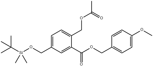 4-Methoxybenzyl 2-(acetoxymethyl)-5-(((tert-butyldimethylsilyl)oxy)methyl)benzoate 구조식 이미지