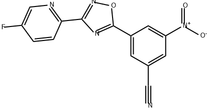 Benzonitrile, 3-[3-(5-fluoro-2-pyridinyl)-1,2,4-oxadiazol-5-yl]-5-nitro- 구조식 이미지