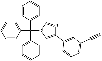 Benzonitrile, 3-[1-(triphenylmethyl)-1H-imidazol-4-yl]- 구조식 이미지
