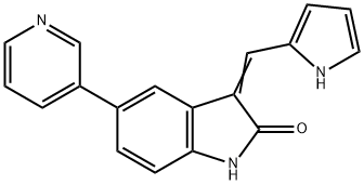 2H-Indol-2-one, 1,3-dihydro-5-(3-pyridinyl)-3-(1H-pyrrol-2-ylmethylene)- Structure