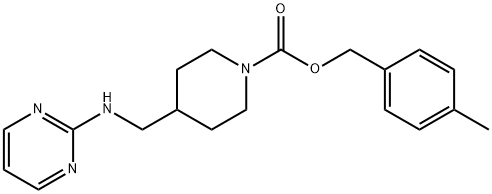 1-Piperidinecarboxylic acid, 4-[(2-pyrimidinylamino)methyl]-, (4-methylphenyl)methyl ester Structure