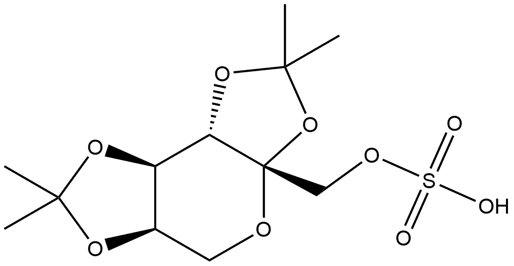 β-D-Fructopyranose, 2,3:4,5-bis-O-(1-methylethylidene)-, hydrogen sulfate (9CI) Structure