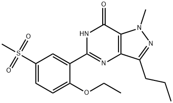 7H-Pyrazolo[4,3-d]pyrimidin-7-one, 5-[2-ethoxy-5-(methylsulfonyl)phenyl]-1,6-dihydro-1-methyl-3-propyl- 구조식 이미지