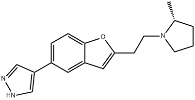 1H-Pyrazole, 4-[2-[2-[(2R)-2-methyl-1-pyrrolidinyl]ethyl]-5-benzofuranyl]- Structure