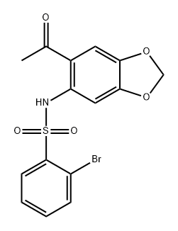 Benzenesulfonamide, N-(6-acetyl-1,3-benzodioxol-5-yl)-2-bromo- Structure