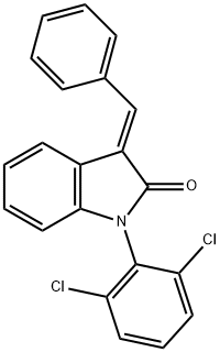 2H-Indol-2-one, 1-(2,6-dichlorophenyl)-1,3-dihydro-3-(phenylmethylene)-, (3E)- Structure