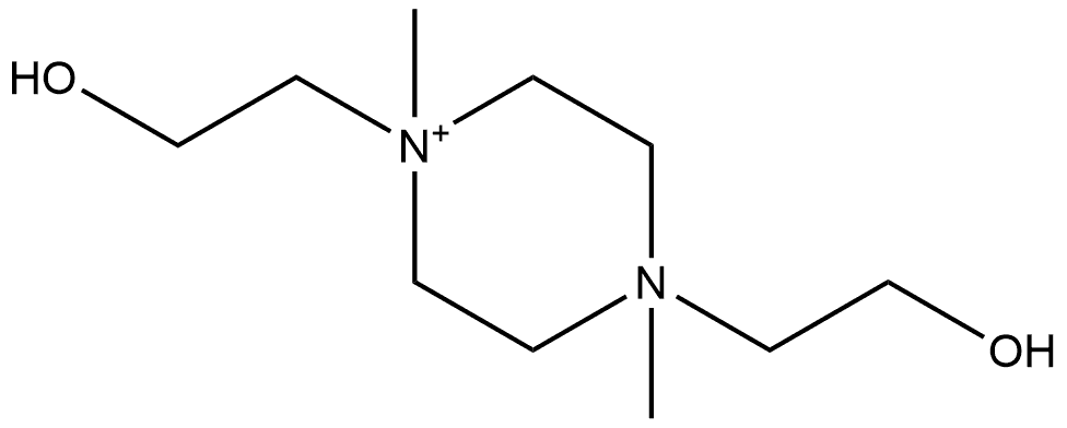 1,4-Bis(2-hydroxyethyl)-1,4-dimethylpiperazinium 구조식 이미지