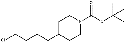 1-Piperidinecarboxylic acid, 4-(4-chlorobutyl)-, 1,1-dimethylethyl ester Structure