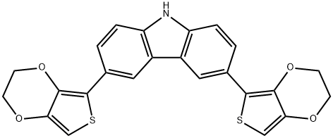 9H-Carbazole, 3,6-bis(2,3-dihydrothieno[3,4-b]-1,4-dioxin-5-yl)- Structure