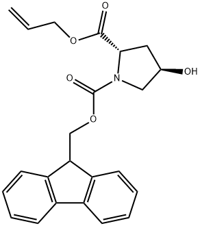 1,2-Pyrrolidinedicarboxylic acid, 4-hydroxy-, 1-(9H-fluoren-9-ylmethyl) 2-(2-propen-1-yl) ester, (2S,4R)- Structure