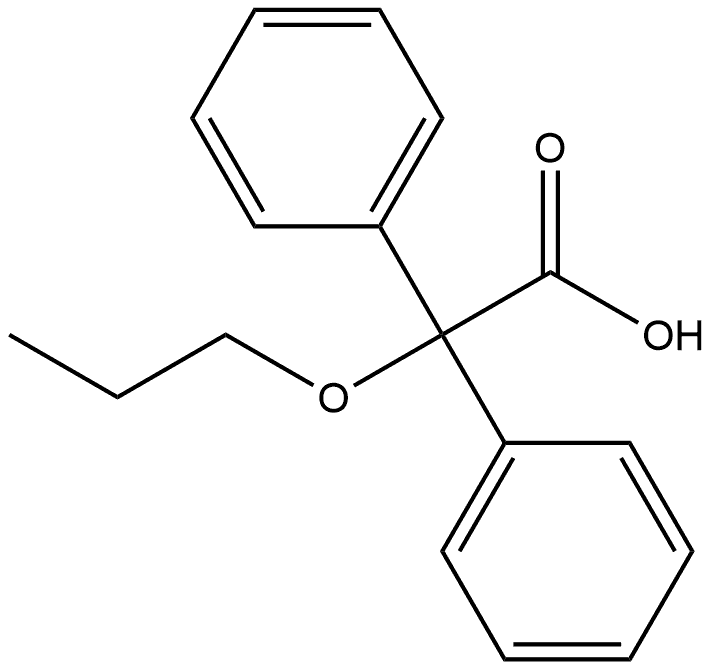 Benzeneacetic acid, α-phenyl-α-propoxy- Structure