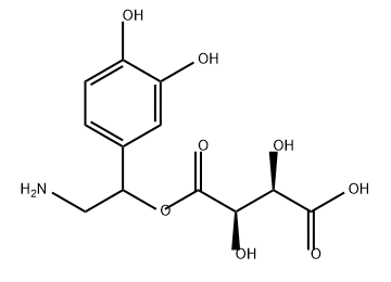 Butanedioic acid, 2,3-dihydroxy- (2R,3R)-, mono[2-amino-1-(3,4-dihydroxyphenyl)ethyl] ester (9CI) 구조식 이미지