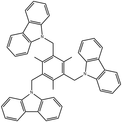 9H-Carbazole, 9,9',9''-[(2,4,6-trimethyl-1,3,5-benzenetriyl)tris(methylene)]tris- Structure