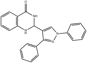 4(1H)-Quinazolinone, 2-(1,3-diphenyl-1H-pyrazol-4-yl)-2,3-dihydro- 구조식 이미지