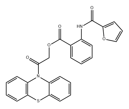 Benzoic acid, 2-[(2-furanylcarbonyl)amino]-, 2-oxo-2-(10H-phenothiazin-10-yl)ethyl ester Structure