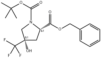 (2S,4S)-2-benzyl 1-tert-butyl 4-hydroxy-4-(trifluoromethyl)pyrrolidlne-1,2-dicarboxylate Structure