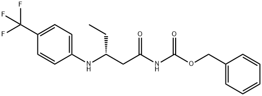 Carbamic acid, N-[(3R)-1-oxo-3-[[4-(trifluoromethyl)phenyl]amino]pentyl]-, phenylmethyl ester Structure