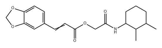 2-Propenoic acid, 3-(1,3-benzodioxol-5-yl)-, 2-[(2,3-dimethylcyclohexyl)amino]-2-oxoethyl ester Structure