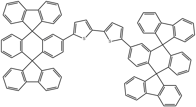 2,2'-Bithiophene, 5,5'-bis(dispiro[9H-fluorene-9,9'(10'H)-anthracene-10',9''-[9H]fluoren]-2'-yl)- (9CI) 구조식 이미지