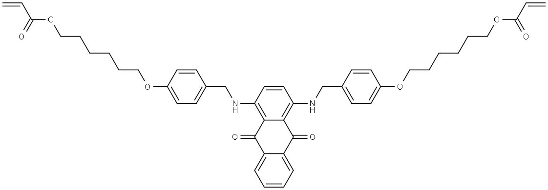 2-Propenoic acid, (9,10-dihydro-9,10-dioxo-1,4-anthracenediyl)bis(iminomethylene-4,1-phenyleneoxy-6,1-hexanediyl) ester (9CI) Structure