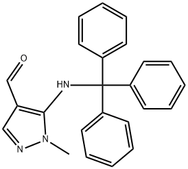 1H-Pyrazole-4-carboxaldehyde, 1-methyl-5-[(triphenylmethyl)amino]- 구조식 이미지