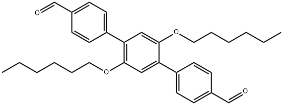 [[1,1':4',1''-TERPHENYL]-4,4''-DICARBOXALDEHYDE, 2',5'-BIS(HEXYLOXY)-] Structure