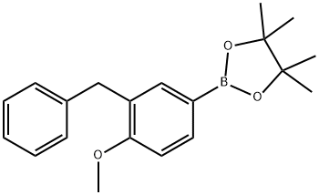 2-(3-Benzyl-4-methoxyphenyl)-4,4,5,5-tetramethyl-1,3,2-dioxaborolane Structure