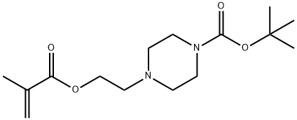 1-Piperazinecarboxylic acid, 4-[2-[(2-methyl-1-oxo-2-propen-1-yl)oxy]ethyl]-, 1,1-dimethylethyl ester Structure